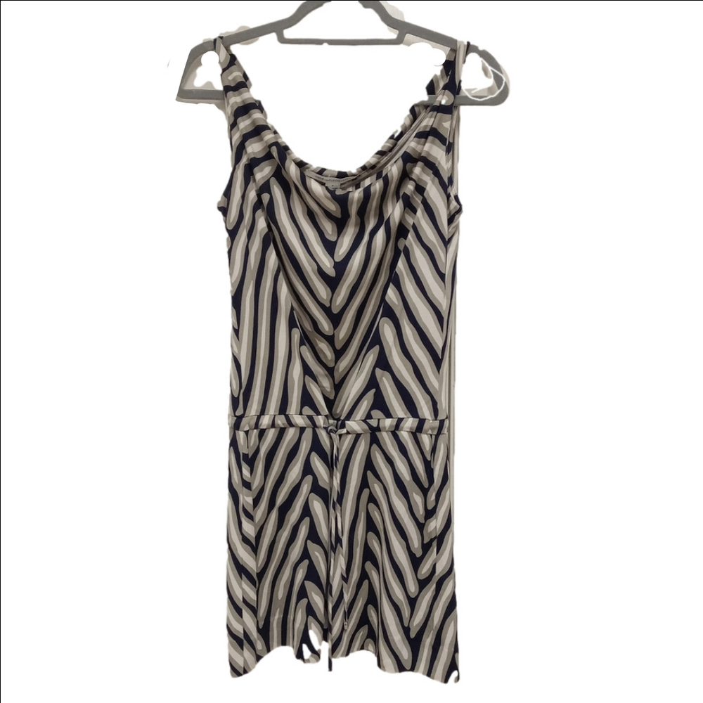 Diane Von Furstenberg Black and White Striped Mini Dress